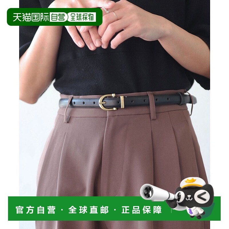 日本直邮florge C扣头皮革窄腰带 （L/M/S） [FL8218EW010624] 腰