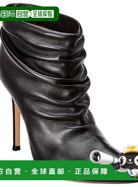 自营 Gianvito Rossi Cyril 105皮革短靴-黑色 美国奥莱直发高跟