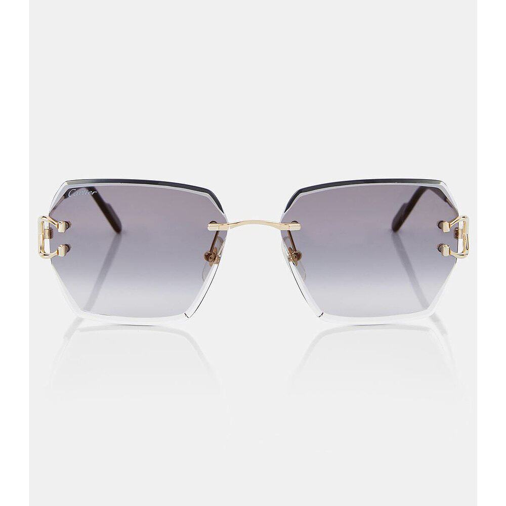 CARTIER 卡地亚 女士 C de 标志方框太阳眼镜 003608