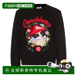 MPF25KW111801 1h可退 香港直邮Casablanca 男士 黑色棉质针织衫