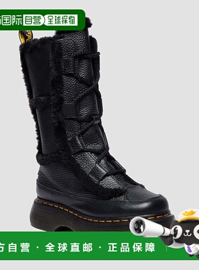 自营欧洲直邮DrMartens马丁大夫 Buzz女士黑色Milled Nappa系带靴