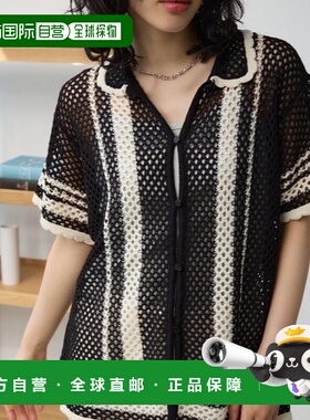 1h可退 日本直邮AZUL BY MOUSSY女士条纹针织开衫 250HSG70322D