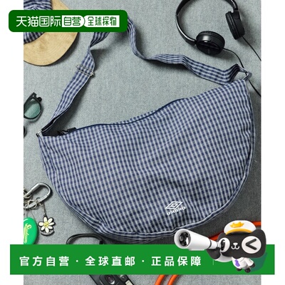 1h可退 日本直邮UMBRO男女同款别注新款半圆肩背包 复古格纹条纹