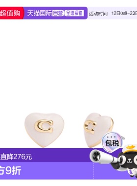香港直邮COACH 女士耳饰 37479226GLD100 CO 粉红色 Heart-shaped