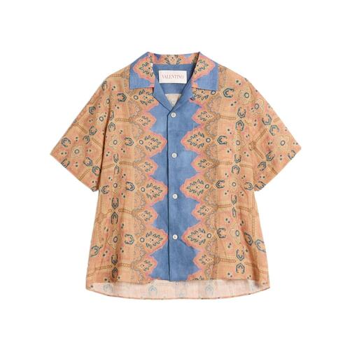 VALENTINO 男士衬衫 VAA111AMWQQ4 SS2025 花色 短袖衬衫