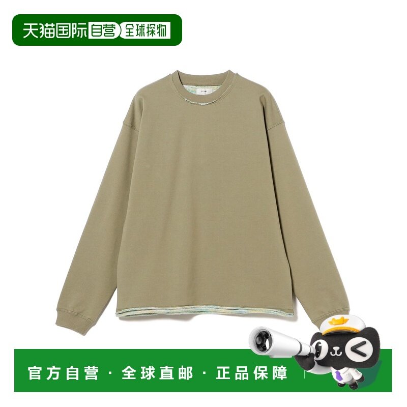 1h可退 日本直邮BEAMS男装宽松版型螺纹圆领卫衣 卡其色拼接设计,男装,卫衣,淘宝优惠券,粉丝福利购,淘宝优惠卷