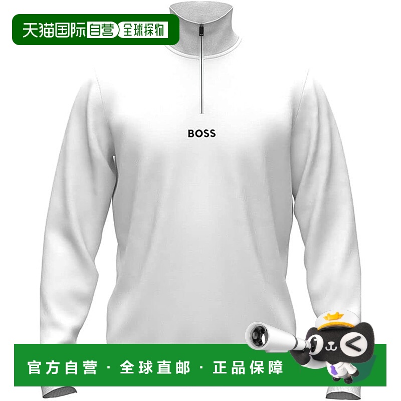 自营Hugo Boss Men's White Sweat 1 Half Zip Sweatshirt - whit