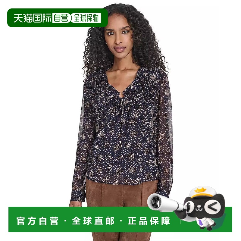 1h可退 【美国直邮】tommy hilfiger 女士 衬衫荷叶边长袖