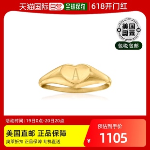 黄金个性 美 14kt Child 化心形图章戒指 Ross 黄色 Simons