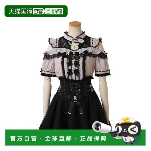 日本直邮日潮 Liz Lisa三条蝴蝶结前系颈圈衬衫252-1014-0蕾丝