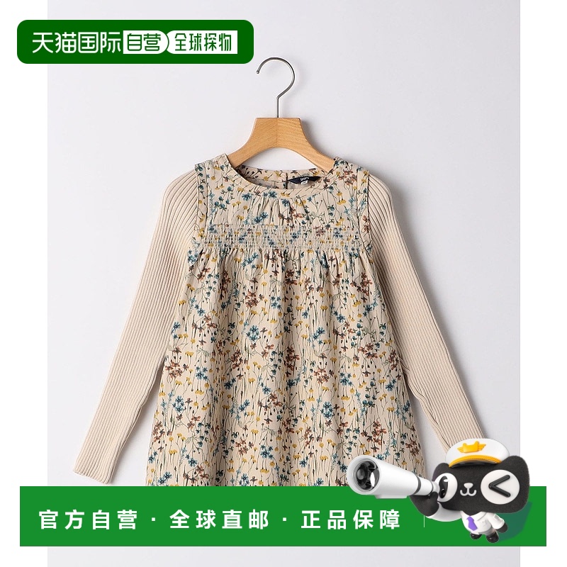 日本直邮SHIPS KIDS 童装印花灯笼袖绒布拼接上衣 140～150cm 511