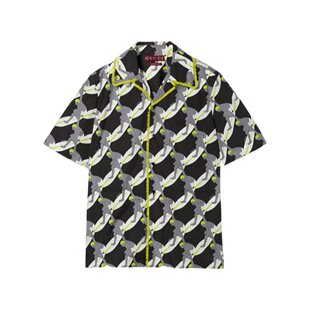 823738Z7AMZ1173 T恤 SS2025 花色 GUCCI 印花轻薄棉府绸衬衫 男士