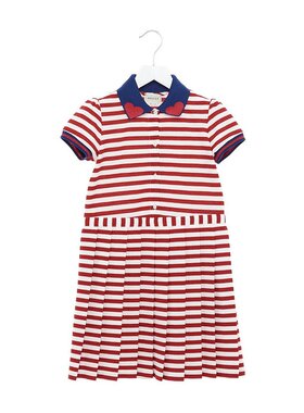 GUCCI 女童连衣裙 552126XJALK6219 AW2019 红色 红色条纹连衣裙
