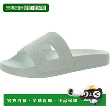 自营 incPia Womens Rhinestone Slip-In Slide Sandals - white