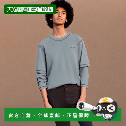 韩国直邮AMI UTS216 JE0051 468 双层纯棉T恤衫男装长袖船领上衣