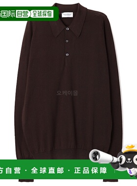 韩国直邮JOHN SMEDLEY Finchley 咖啡豆色 长袖珠地布POLO衫