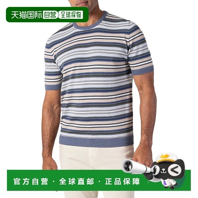 自营Robert Talbott Pratt Multi Stripe Crewneck Sweater - blu