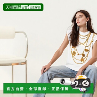 香港直邮BALMAIN 女士T恤 FF1ED004GE99GAD AW2025 白色 印花背心