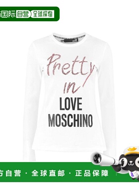 香港直邮Moschino 水钻镶嵌七分袖T恤 W4G5218E1951