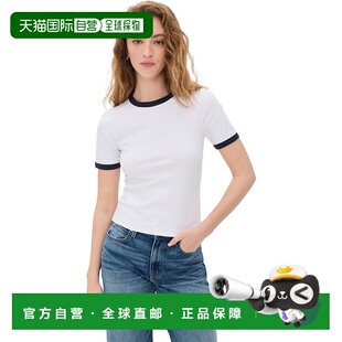 自营 rag & bone碎骨女式Mia Ringer短袖T恤，白色多色-白色多色