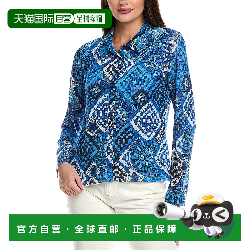 自营 Johnny Was Devin网眼衬衫-蓝色 美国奥莱直发