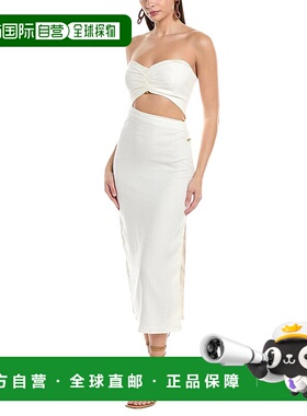 自营 ViX纯色Sonny Midi连衣裙-白色包臀裙 美国直发奥莱