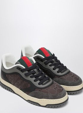 GUCCI 男士运动鞋 831661AAEX31341 AW2025 黑色 Re-Web运动鞋