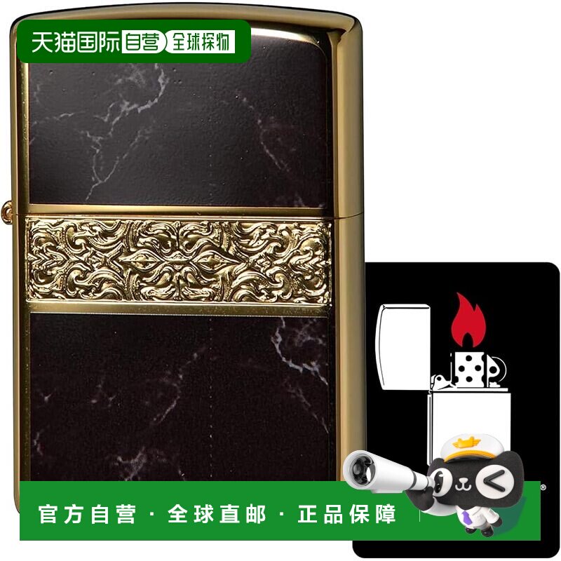 【日本直邮】Zippo 打火机防风黄铜双面弹珠配特殊贴纸金色 2G-BK