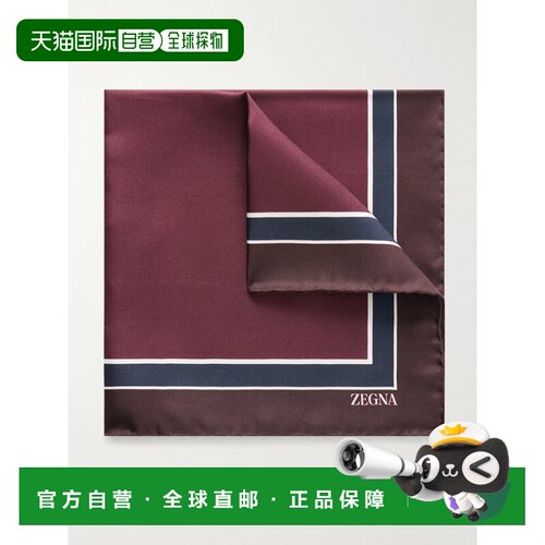 香港直邮zegna 杰尼亚 男士 印花真丝-斜纹口袋方巾 Z4J04AA438B
