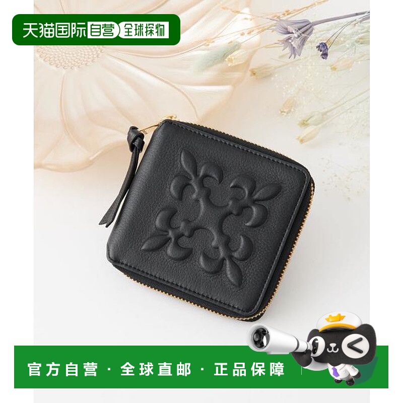 1h可退 日本直邮官方授权 russet 压纹字母圆形拉链钱包