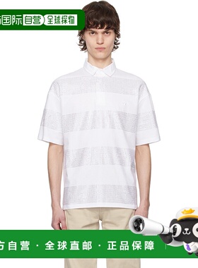 1h可退 香港直邮Coperni 男士 白色条纹 Polo 衫 COPJS117CRF5026