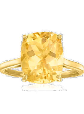自营 Ross-Simons 黄水晶 18kt 金镀在纯银上戒指 - 黄色 美国奥