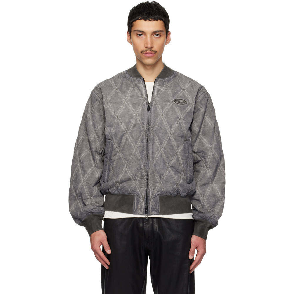 1h可退 香港直邮Diesel 迪赛 男士 灰色 J-Type-Treat 飞行员夹克