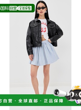 香港直邮Rabanne 女士 条纹迷你半身裙  舒适时尚