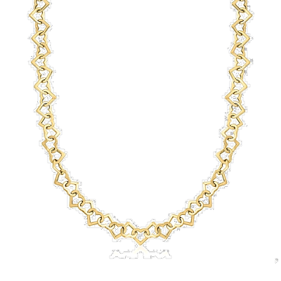 自营 Ross-Simons 14kt 黄金心形链环项链 - 18 英寸 美国奥莱直