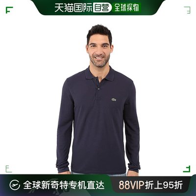 香港直邮潮奢 Lacoste 法国鳄鱼 男士 长袖经典款凸纹Polo衫