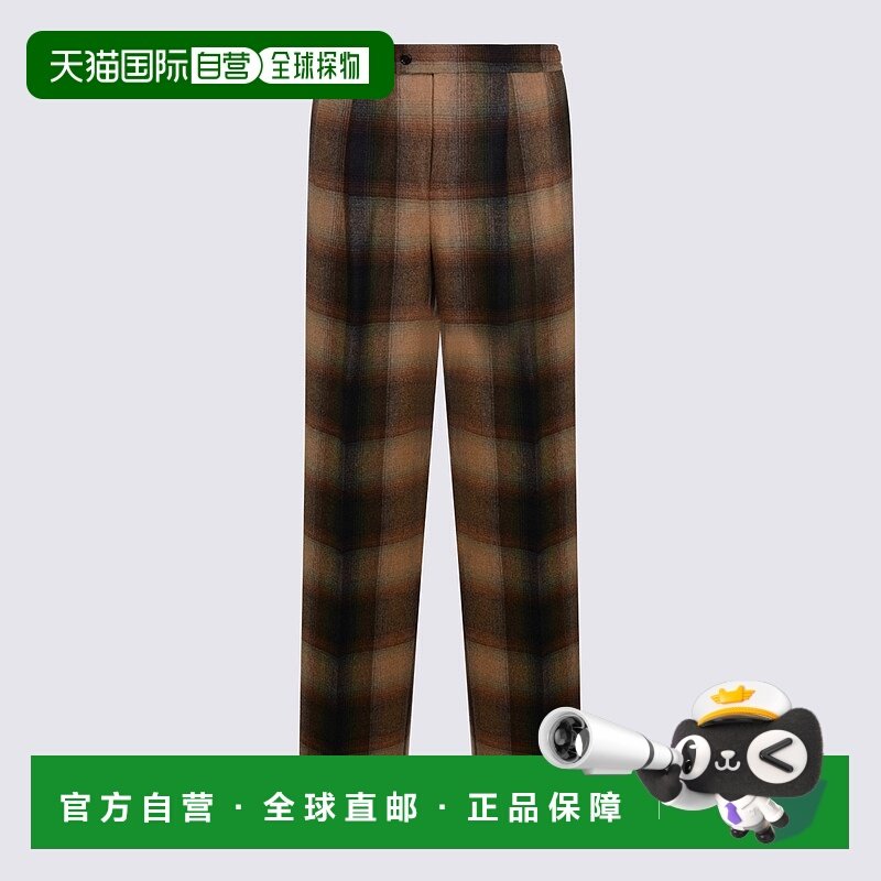 香港直邮CELINE 男士休闲裤 RP06V0B17GAW4 AW2025 花色 格纹羊毛