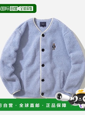 韩国直邮YALE EMBROIDERY DAN NO COLLOR BOA FLEECE JACKET LIGH