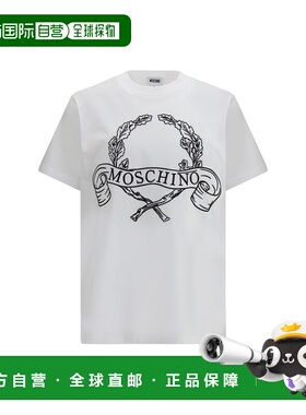 香港直邮Moschino 莫斯奇诺 男士 Laurel 长款皇冠型刺绣T恤 261Z