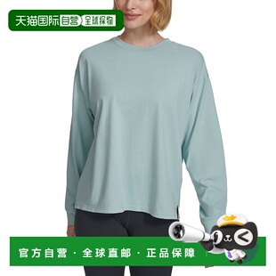 自营 calvin klein凯文克莱女式T恤蓝色长袖圆领性能FTS503-蓝色