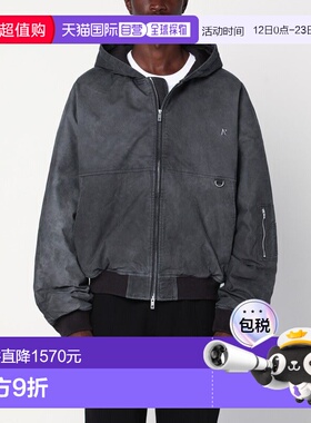 1h可退 香港直邮Represent 男士 黑色褪色设计连帽夹克 MLM100127