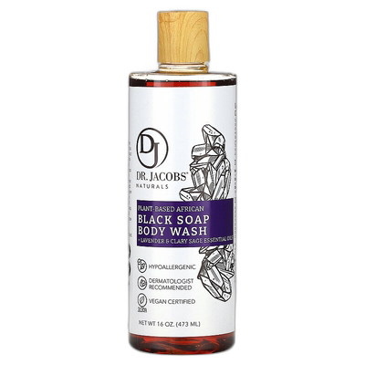 香港直邮Dr. Jacobs Naturals,植物基非洲黑皂沐浴露，薰衣正品