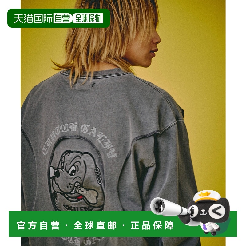 1h可退 日本直邮GALFY男女同款宽松长袖T恤 犬图案设计 153058