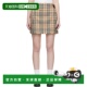香港直邮潮奢 Wool Burberry 女士 1h可退 Check 巴宝莉 驼色 Min