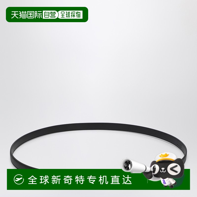 1h可退 香港直邮潮奢 Prada 普拉达 女士 黑色小牛皮三角徽标皮带