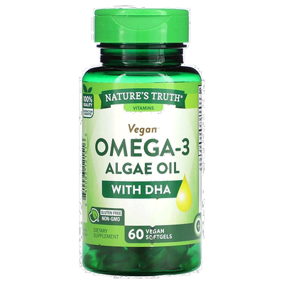 香港直发Nature'S Truth海藻油全素软凝胶植物纤维纯净提取60粒