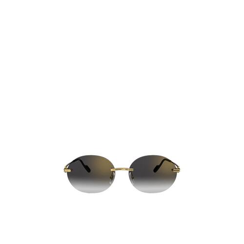 CARTIER 男士眼镜 CT0011CS037 AW2023 灰色 椭圆形太阳眼镜