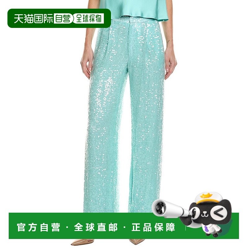 自营LAPOINTE Sequin High-Waist Trouser - green 美国奥莱直发