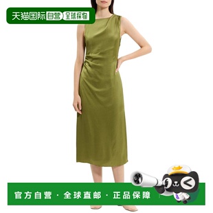 自营Theory Midi Drape Dress - green 美国奥莱直发