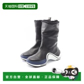 日本直邮中古LV路易威登女A级95新boots靴羊皮鞋 黑色